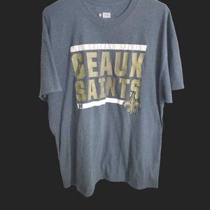 New Orleans Saints NFL T-Shirt Mens XL Grey Short Sleeve "Geaux Saints" Rare Fan